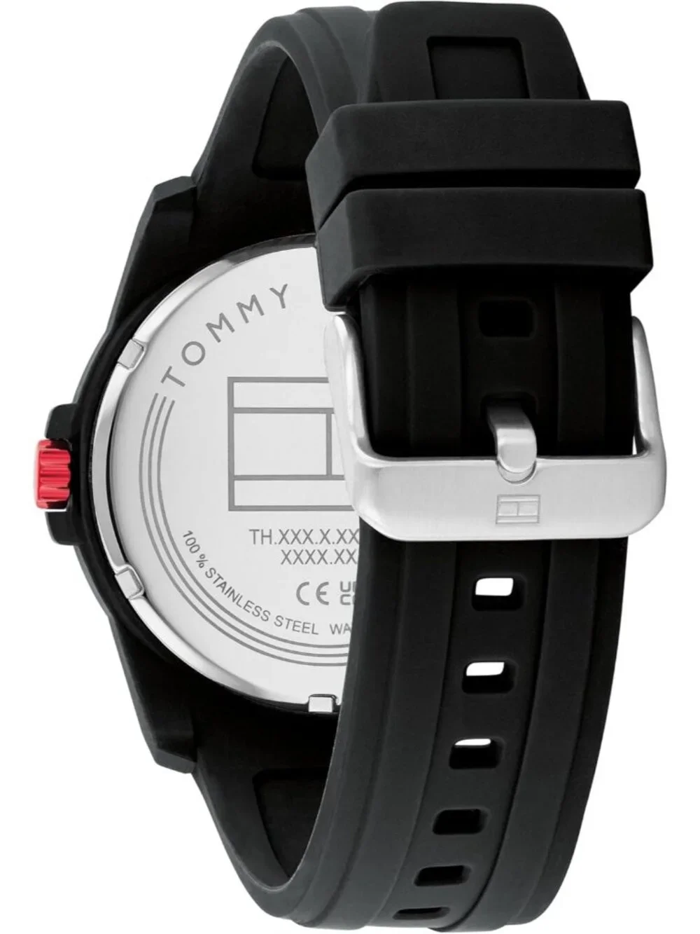 Men's Black Quartz Casual Sport Style Silicone Strap Water-Resistant Wrist Watch